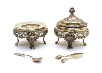 Lot 38 - A pair of Austrian silver preserve jar stands