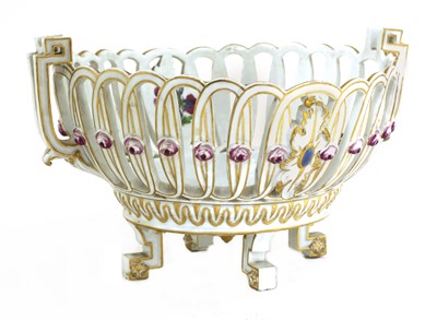 Lot 74 - A Meissen porcelain two-handled fruit basket