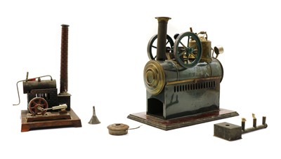 Lot 210 - A live steam tinplate stationary engine