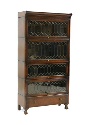 Lot 417 - An oak five-section bookcase