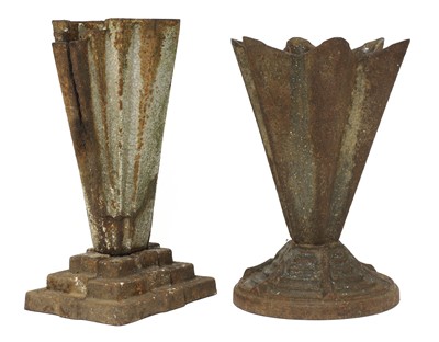 Lot 261 - Two cast iron Art Deco vases