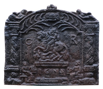 Lot 543 - A cast iron fireback