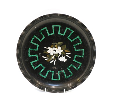 Lot 59 - A Victorian circular inlaid marble tray