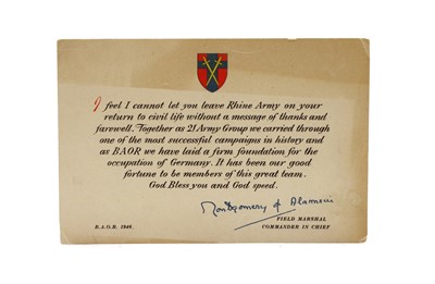 Lot 284 - A printed letter signed by Bernard Montgomery