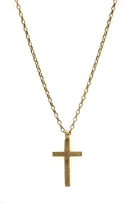 Lot 1147 - A 9ct gold Latin cross pendant