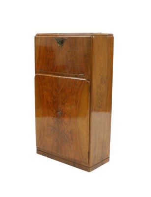 Lot 257 - An Art Deco walnut cocktail cabinet
