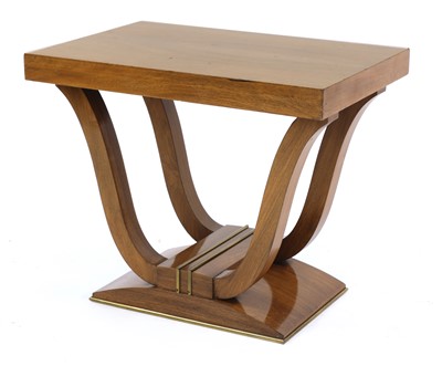 Lot 216 - An Art Deco walnut low console table