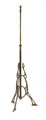 Lot 20 - A secessionist brass adjustable standard lamp