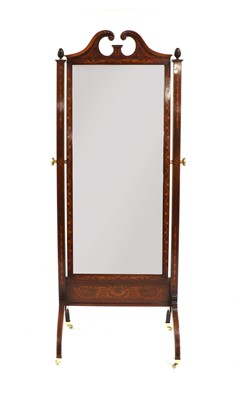Lot 489 - A mahogany cheval mirror