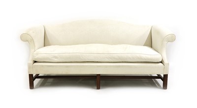 Lot 513 - A mahogany framed camel back settee