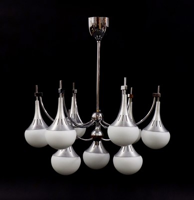 Lot 702 - A chromed chandelier