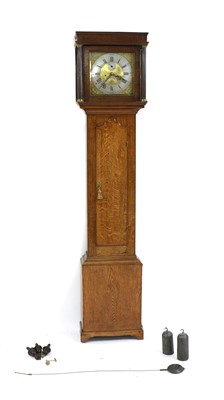Lot 287 - A 19th century oak cased longcase clock