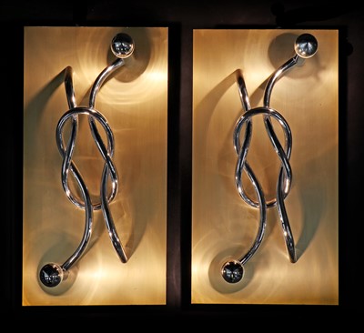 Lot 718 - A pair of Italian wall light panels