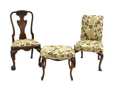 Lot 208 - A fine and heavy carved walnut splat back chair