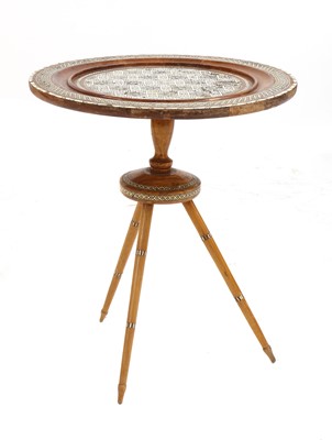 Lot 80 - A Syrian inlaid occasional table
