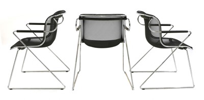 Lot 797 - A set of four chrome armchairs