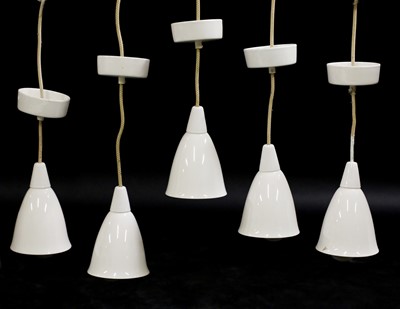 Lot 535 - Five model '193N' BTC hanging pendant lights