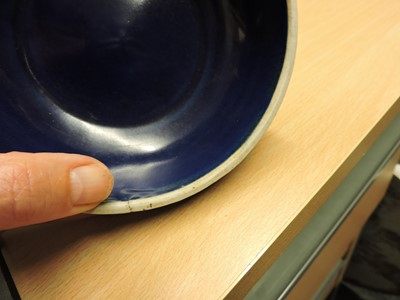 Lot 84 - A Chinese porcelain pouring bowl
