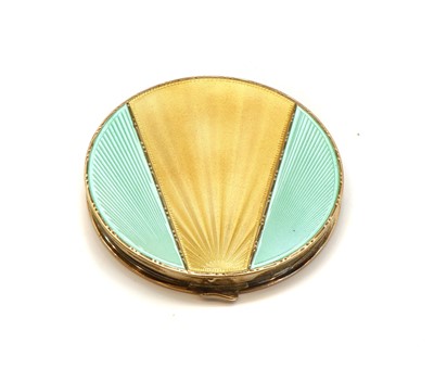 Lot 49 - A cased Art Deco silver and guilloche enamel compact