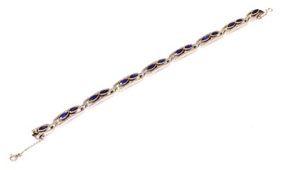 Lot 165 - A sapphire and diamond bracelet, c.1915