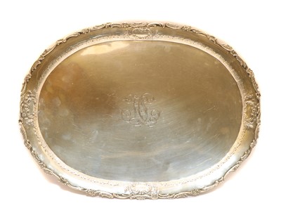 Lot 27A - A German white metal oval tray