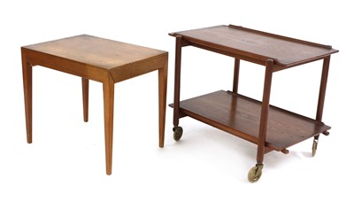 Lot 614 - A Danish teak drinks trolley