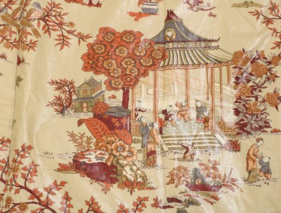 Lot 264 - Four pairs of long waxed cotton curtains