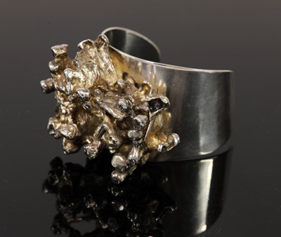 Lot 578 - A Danish Buch & Deichmann brutalist silver-plated bangle