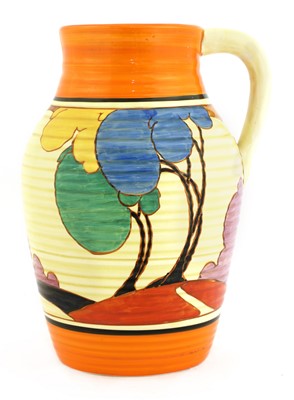 Lot 270 - A Clarice Cliff 'Blue Autumn' (Balloon Trees) Lotus jug