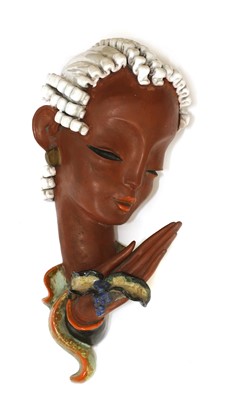 Lot 169 - A Goldscheider pottery wall mask