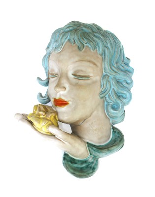 Lot 244 - A Goldscheider pottery wall mask