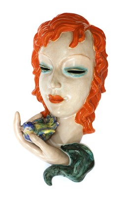 Lot 239 - A Goldscheider pottery wall mask
