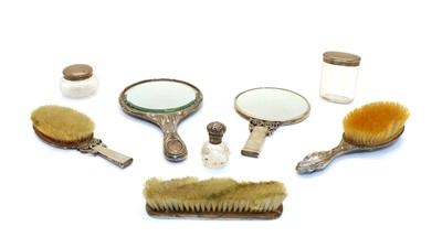 Lot 28 - A Danish silver dressing table set