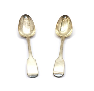 Lot 22 - A pair of Victorian silver fiddle pattern basting spoons