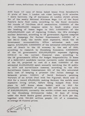 Lot 487 - Ai Weiwei (Chinese, b.1957)