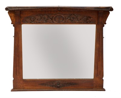 Lot 69 - An Arts and Crafts Hampshire School oak overmantel