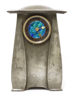 Lot 61 - A Tudric pewter clock