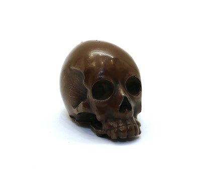 Lot 213 - A Japanese lacquered metal skull