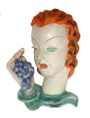 Lot 238 - A Goldscheider pottery wall mask