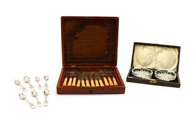 Lot 56 - A predominately Victorian canteen of silver cutlery