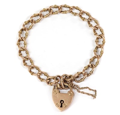 Lot 1104 - A 9ct gold hollow curb link bracelet