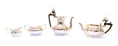 Lot 42 - A Victorian silver four piece tea set