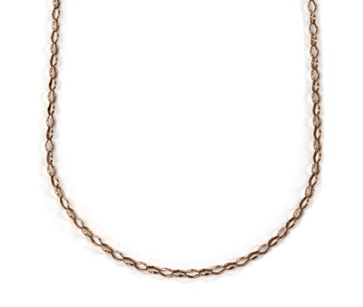 Lot 1141 - A gold oval belcher link chain