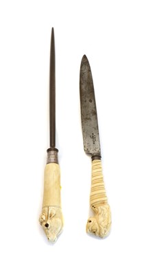 Lot 73 - A 19th century steel and a carving knife