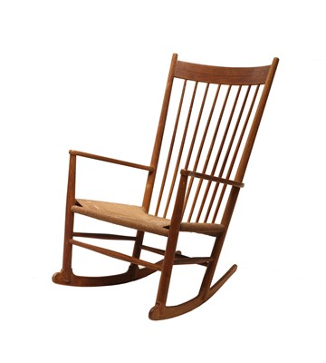Lot 644 - A Danish 'J16' beech rocking chair