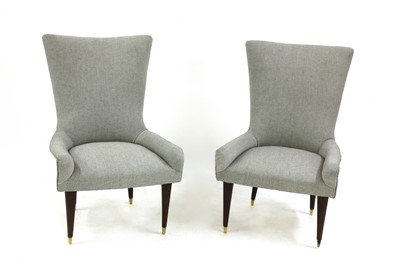 Lot 340 - A pair of Italian slipper chairs