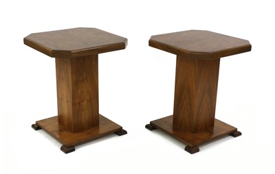 Lot 311 - A pair of Art Deco walnut side tables