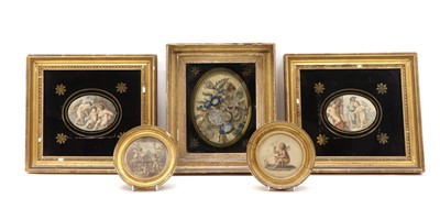 Lot 216 - A regency wax picture