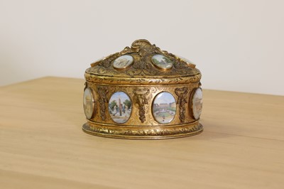 Lot 174 - A French grand tour gilt metal casket