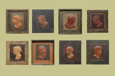 Lot 6 - Eight grand-tour-style relief panels